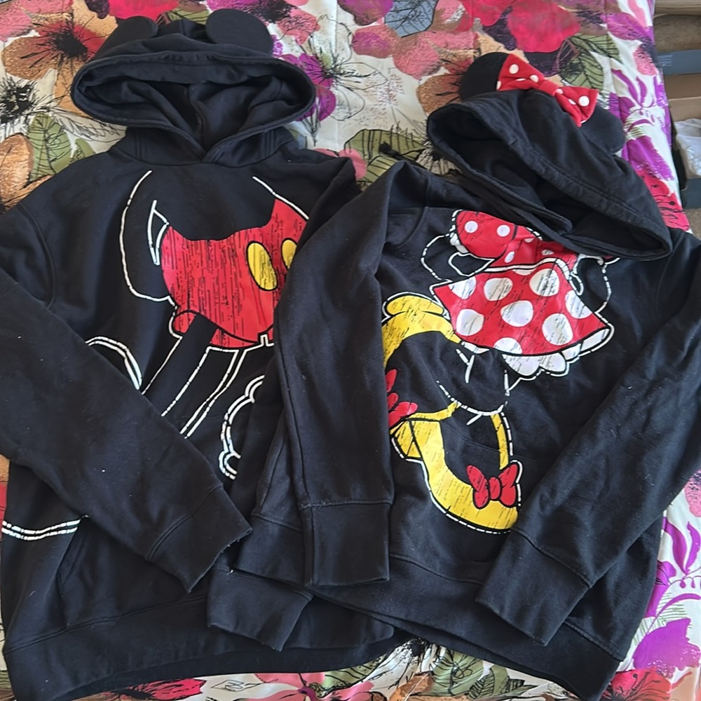 Disney Parks His and Her’s Mickey and Minnie Black Hoodie Bundle